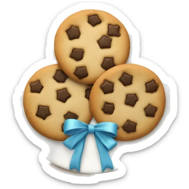 cookies on a plate with a white  bow  sticker