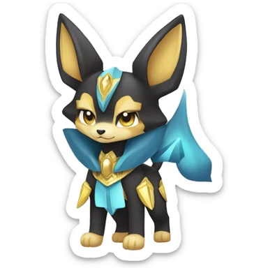 Shiny Sparkle Chibi Anubis-Umbreon-Lucario-Fakémon full body sticker