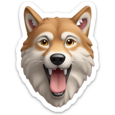 Loup qui mange us sandwich jambon beurre  sticker