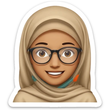 A veiled emoji wearing glasses sticker