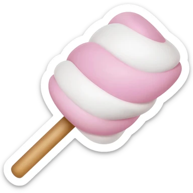 Pink and white marshmallows on a stick sticker