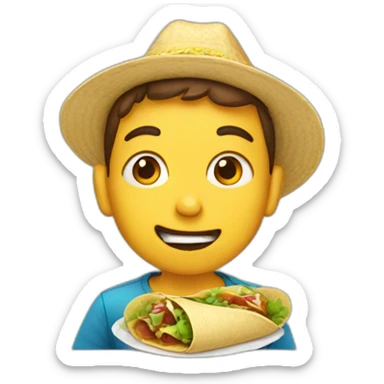 a kid eating a tacos sticker