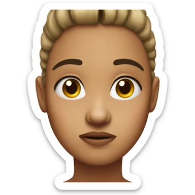 Annoyed girl face sticker