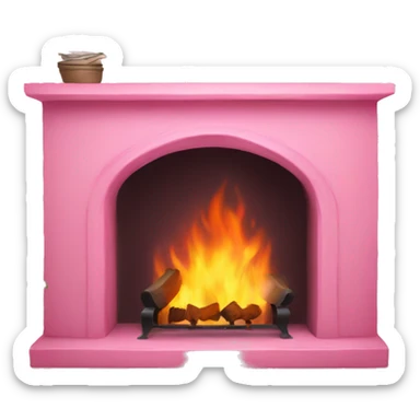 Pink fireplace  sticker