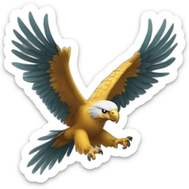 aguila con un rayo en la cara sticker