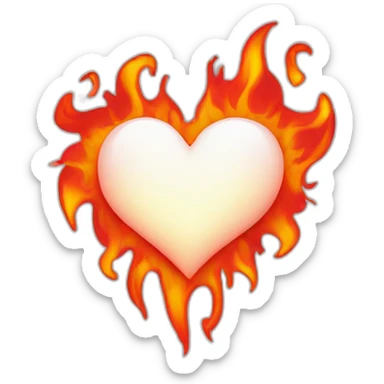  White heart on red flames. Take this as reference ❤️‍🔥 sticker