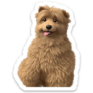 fluffy dog gazing at viewer sticker