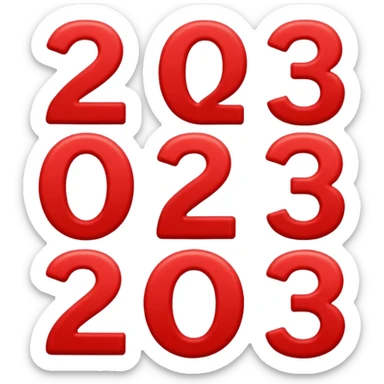 red numbers "2023" sticker