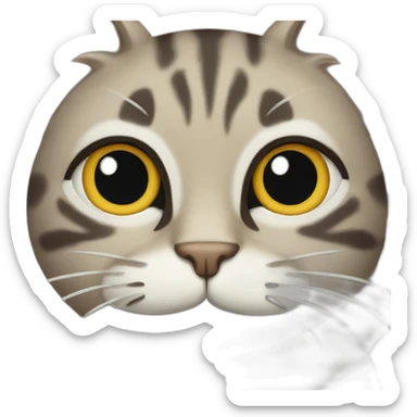 Big eyed smiling cat sticker