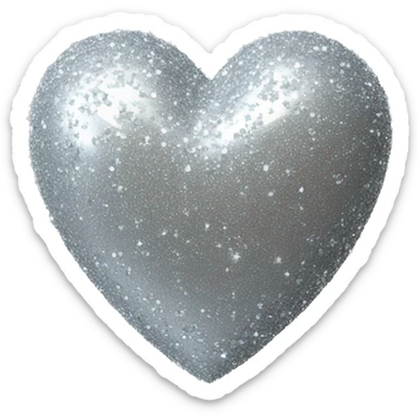 3D sparkly silver heart sticker
