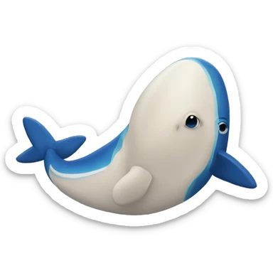 Ballena triste azul sticker