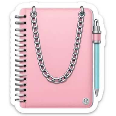 pastel emo notebook with a chain sticker