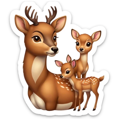Deer with fawn sticker