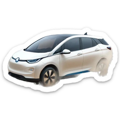 EV car leaving a dust trail sticker