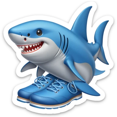 Tiburón con zapatos azules  sticker