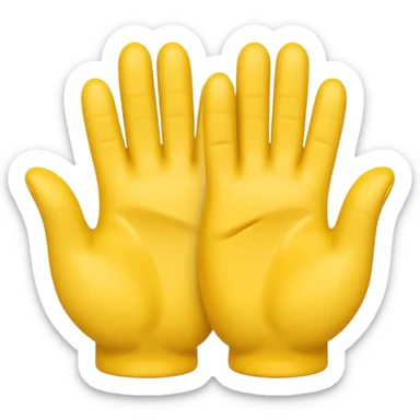 Yellow hands cupped emoji sticker