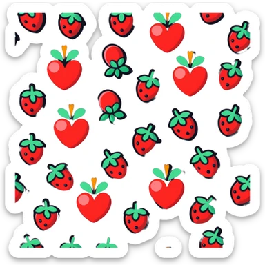 heart shape made out of berries sticker