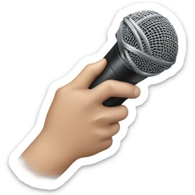 Hand above microphone dropping it sticker
