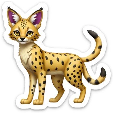 Anthro Epic Edgy Colorful Serval-Vernid-Trico full body sticker