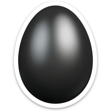metallic black egg shaped egg sticker