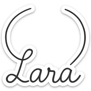 hand drawn black contour necklace with the text 'Lara' sticker