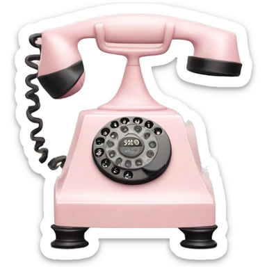 Pale pink 20th century telephone sticker