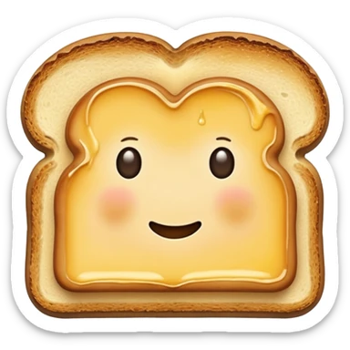 a slice of toast with butter melting on top sticker