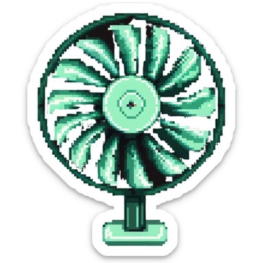 oscillating fan with spinning blades sticker