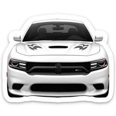 CHARGER DOSH HellCat SRT white and Pattern on the side of the logo HellCat sticker