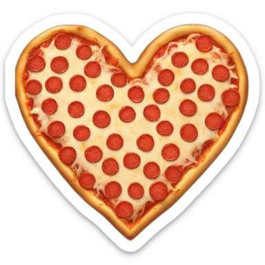 Heart pizza sticker