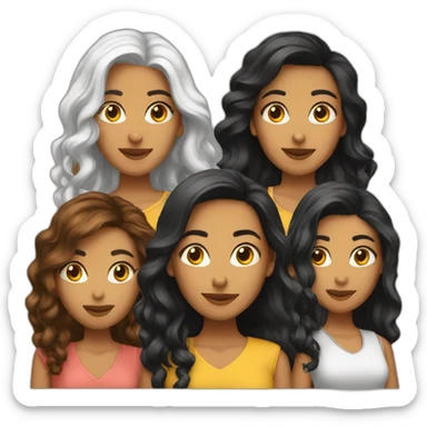 3 latin female friends sticker