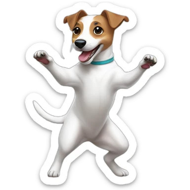White jack Russell dancing sticker