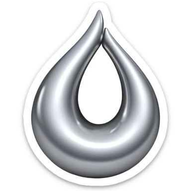 abstract parted forms, liquid silver chrome, sensual tension, erotic minimalism sticker