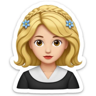 mujer con el pelo recogido para ceremonia sticker