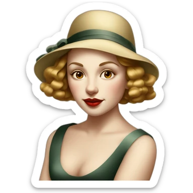 A girl in thé style of tamara de lempicka  sticker