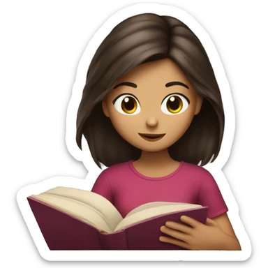 Brunette Girl reading  sticker