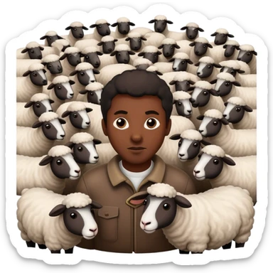 Black man Shepherds with a flock of sheep sticker
