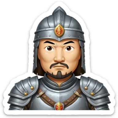 portrait of Genghis Khan in armor sticker