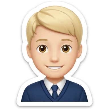 Boy wearing school uniform sticker