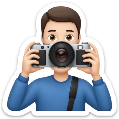 Camera man taking a photo backwards sticker