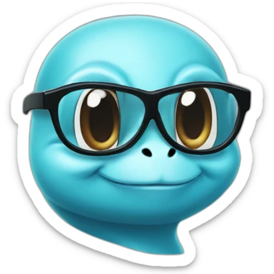 squirtle with a blackglasses sticker