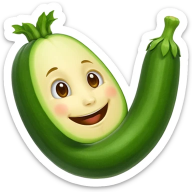 A cute and expressive zucchini emoji. sticker