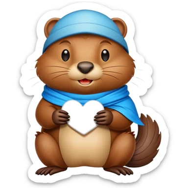 Beaver with inscription good morning  sticker