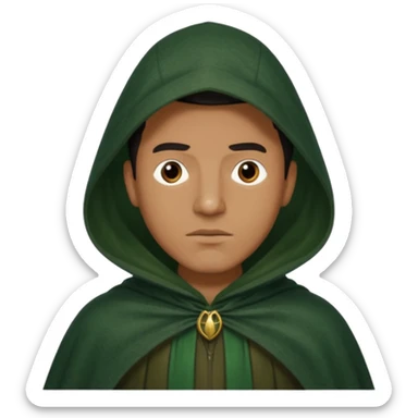 man waring dark green cloak like in the traitors tv show sticker
