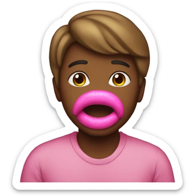 Pink kiss sticker