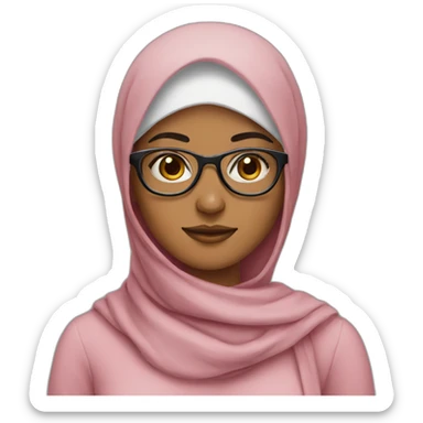 Muslim girl wearing glasses sticker