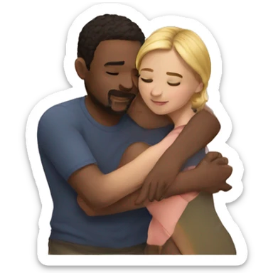 Couple cuddling  sticker