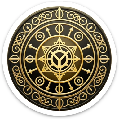 Create a circular casting sigil based off of the wizard101 balance school sticker