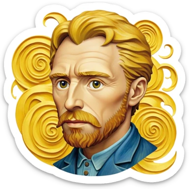 cinematic-realistic-vincent-van-gogh-pop-culture-emoji,-featuring-an-expressive-portrayal-inspired-by-the-legendary-painter-rendered-with-dynamic,-swirling-textures-and-artistic-lighting. sticker