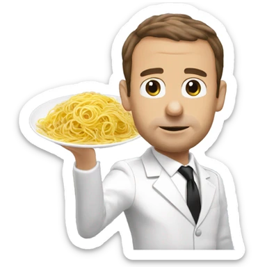 Macron mange les spaghettis  sticker